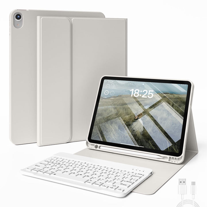 JKSML Tastatur Hülle für iPad Air 11 Zoll (M2) 2024, iPad Air 5. Gen 2022/4. Gen 2020 10.9 Zoll Tast