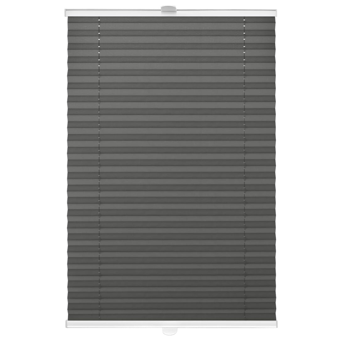 Domdeco Plissee 70x220cm Anthrazit mit weiss lackierten Alu-Profilen, KlemmFix-Halterung zur Montage