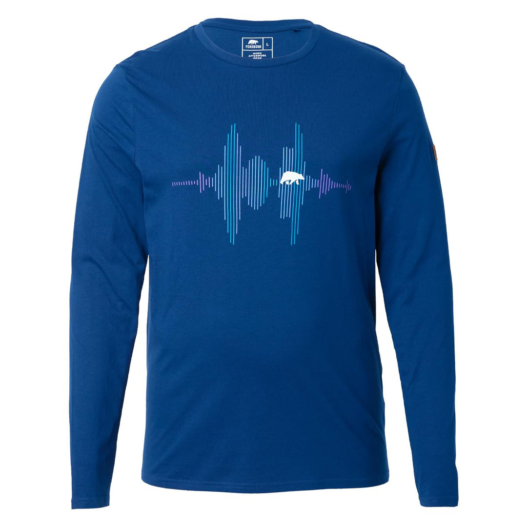 FORSBERG Longsleeve mit Audiowelle L Blau, L Blau