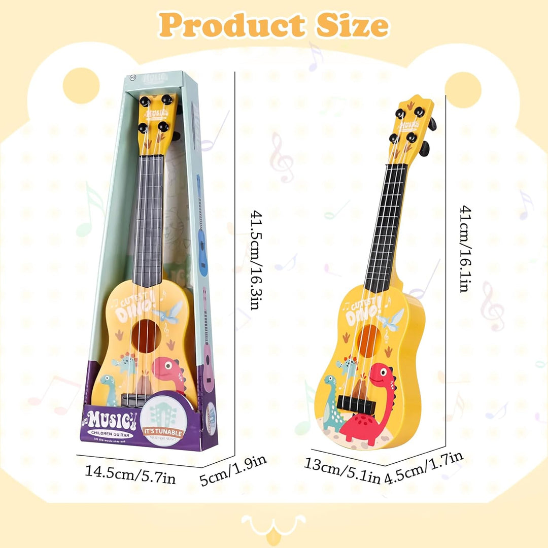 42cm Kindergitarre Mit 4 verstellbaren Saiten Ukulele Gitarre Spielzeug für Kleinkinder Anfänger Jun