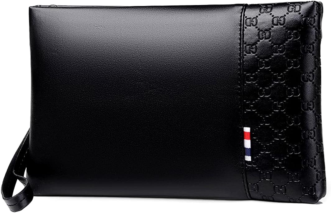 A-QMZL Handgelenktasche für Herren Handgelenk Handtasche Handgelenktasche PU Leder Grossraum-Clutch