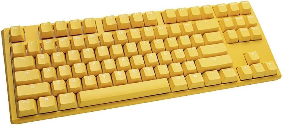 Ducky One 3 Yellow - Mechanische Gaming Tastatur Deutsches Layout im TKL-Format (80% Keyboard) mit C