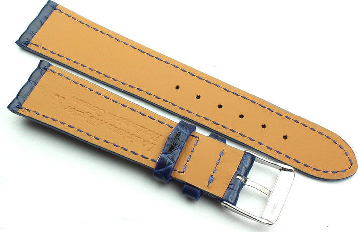 20mm Echt Alligator Klassik handgemacht in Deutschland Uhrenarmband Blau