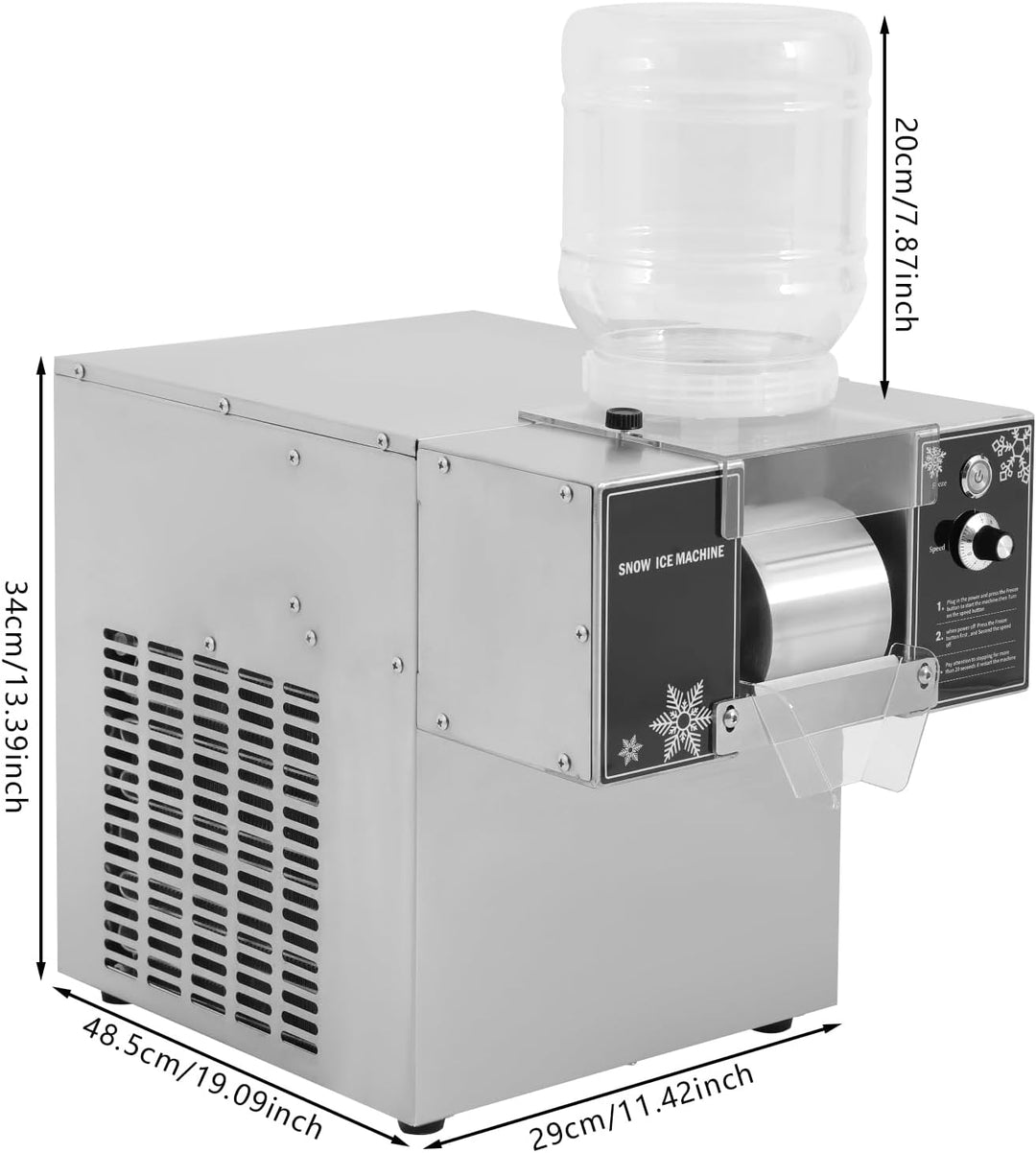 OUKANING Kommerzielle Schneeflocken-Eisbereiter Edelstahl mit 2x5L Behältern - Schneeeis-Maschine mi