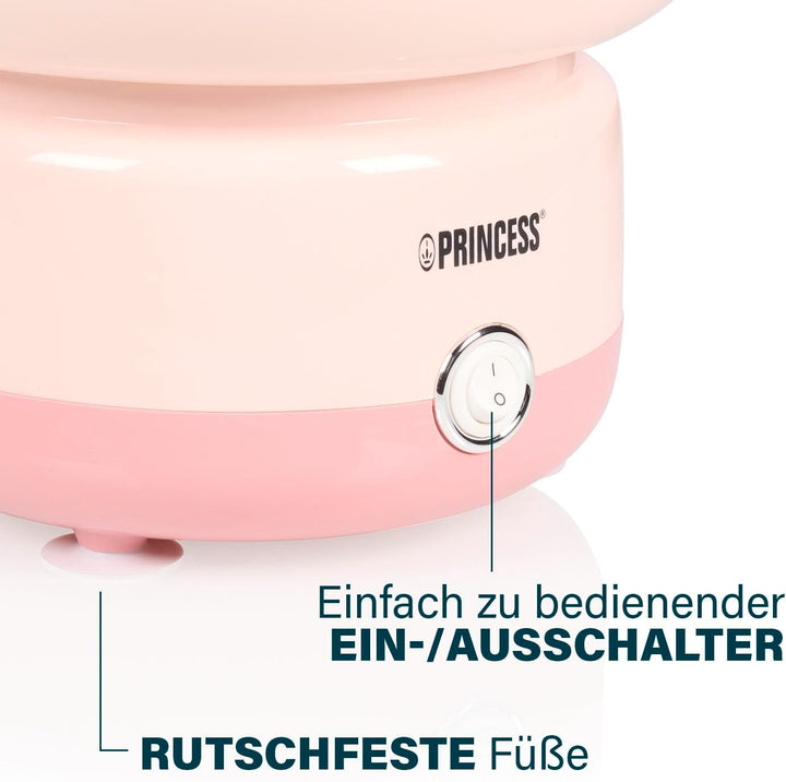 Princess Zuckerwattemaschine, 500W Leistung, BPA-frei, Kompaktes Design, Mit 10 Stäbchen & Messlöffe