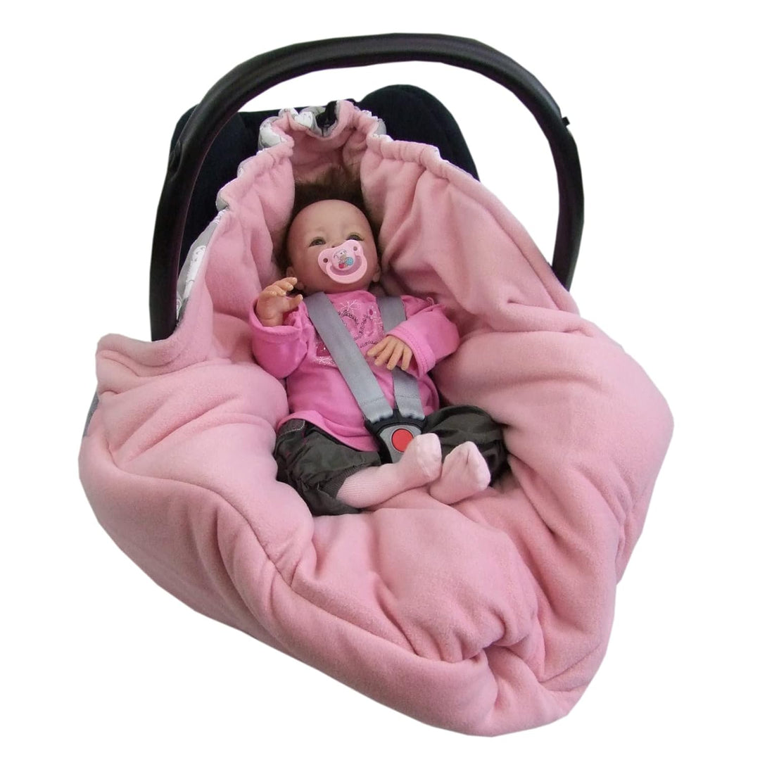 BAMBINIWELT Einschlagdecke Babydecke Decke für Babyschale Kinderwagen mit Fleece universal (Sterne r