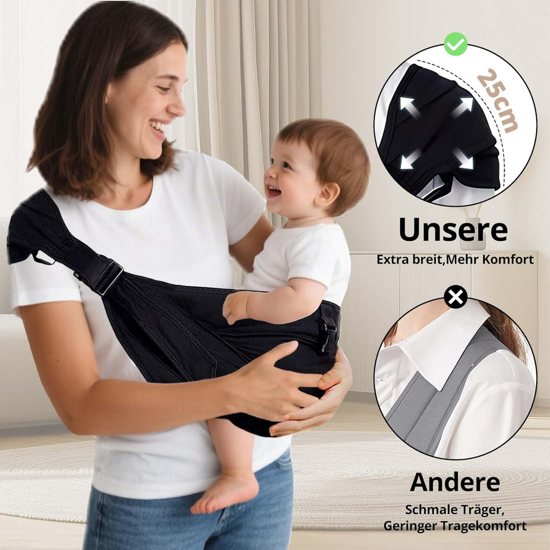 Tragetuch Baby & Seitentrage - Ergonomische Hüfttrage für Baby & Kleinkind mit Hüftsitz, ASTM Zertif