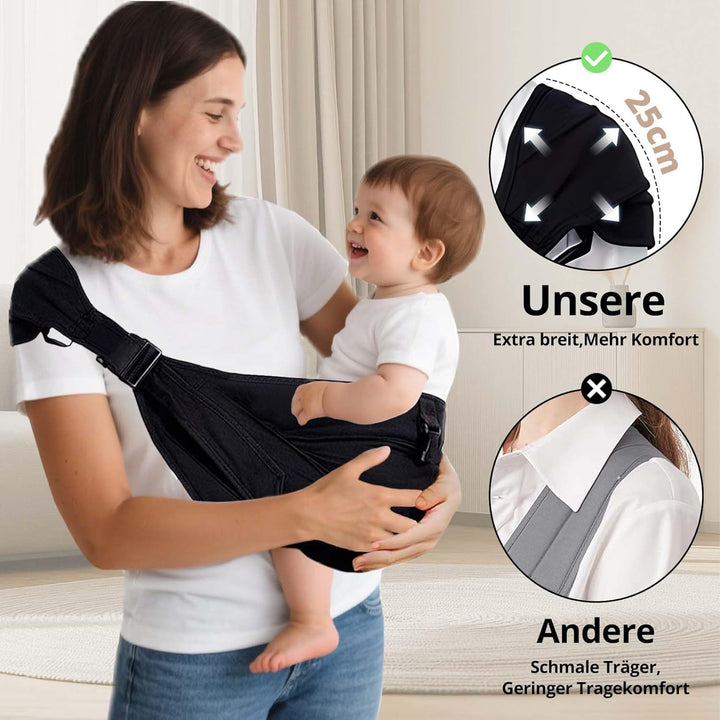 Tragetuch Baby & Seitentrage - Ergonomische Hüfttrage für Baby & Kleinkind mit Hüftsitz, ASTM Zertif