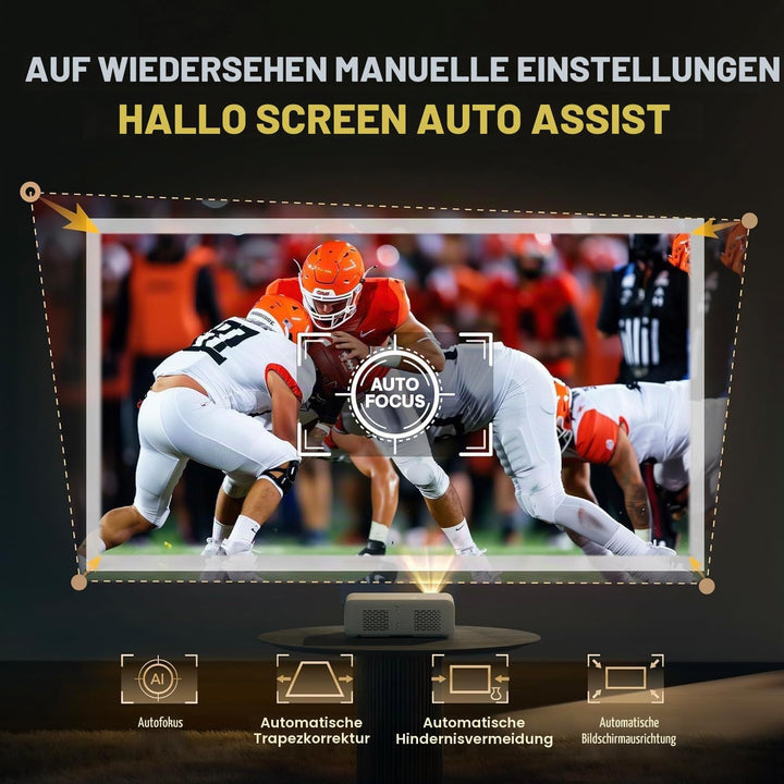 Aurzen Eazze D1 Smart Beamer und 180° Verstellbarer Projektor-Ständer im Bundle – Heimkino-bereit, k
