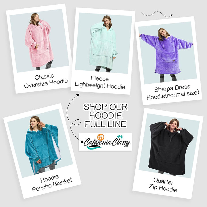 Kato Tirrinia Übergrosse Warme Hoodie Sweatshirt Decke, Weiche Flanell Damen Deckenpullover, Komfort