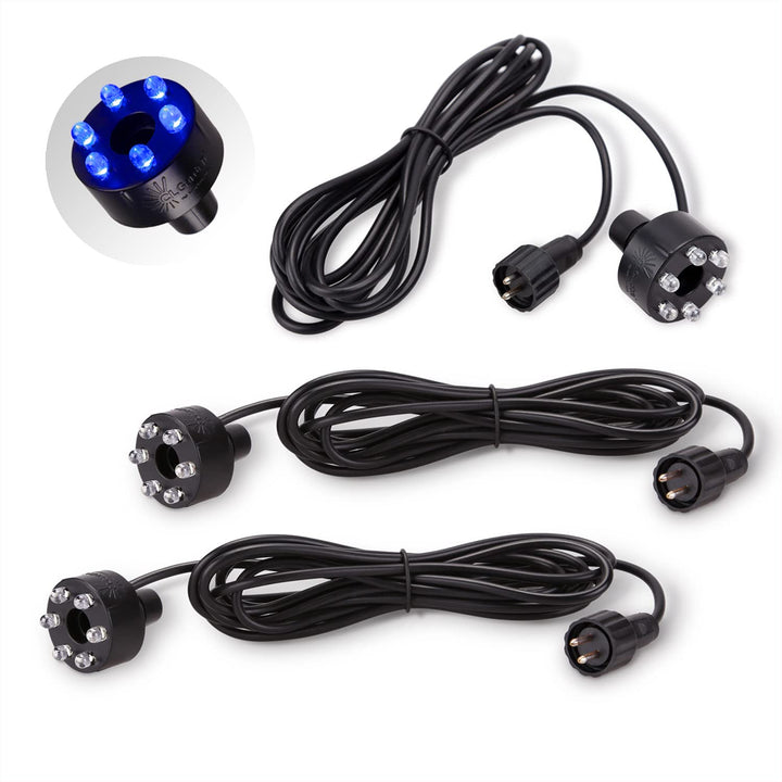 CLGarden 3 Stück LED Ring blau für LED Springbrunnen Set Beleuchtung
