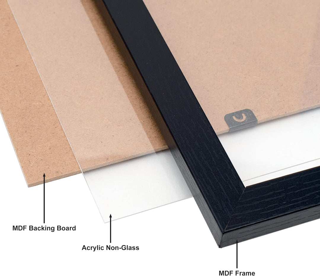 Hampton Frames OXFA2NG OXFA2NG Oxford Bilderrahmen, A2, 42 x 59 cm, Plexiglas (kein Glas), Schwarz