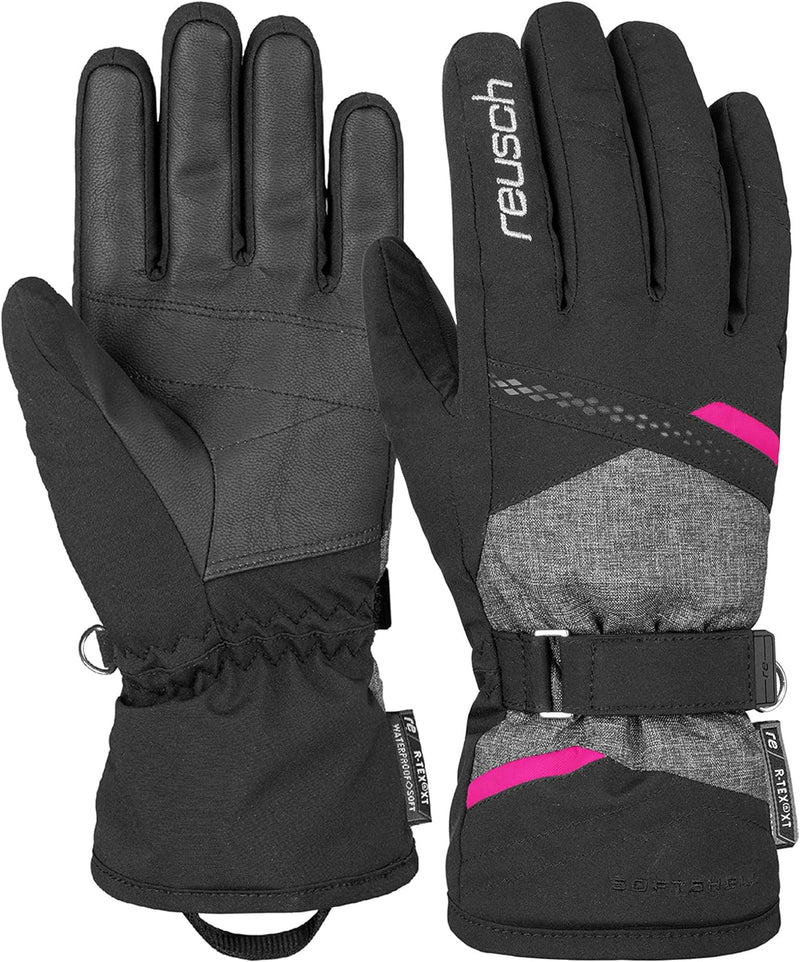 Reusch Hannah R-TEX® XT Blck/Blck Melang/Pink Glo 8.5, Blck/Blck Melang/Pink Glo 8.5