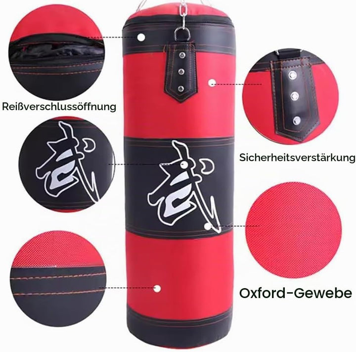 Boxsack Hängend, 15-in-1 Heavy Duty Boxsack, PU-Material Mit dickerer Kette kann 360° gedreht werden