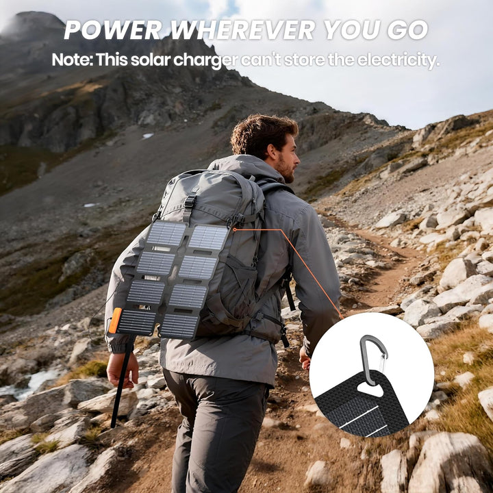 Flexsolar 25W Mini Faltbares Solarpanel im Taschenformat,Wasserdichter E-Film Tragbares Solarladeger