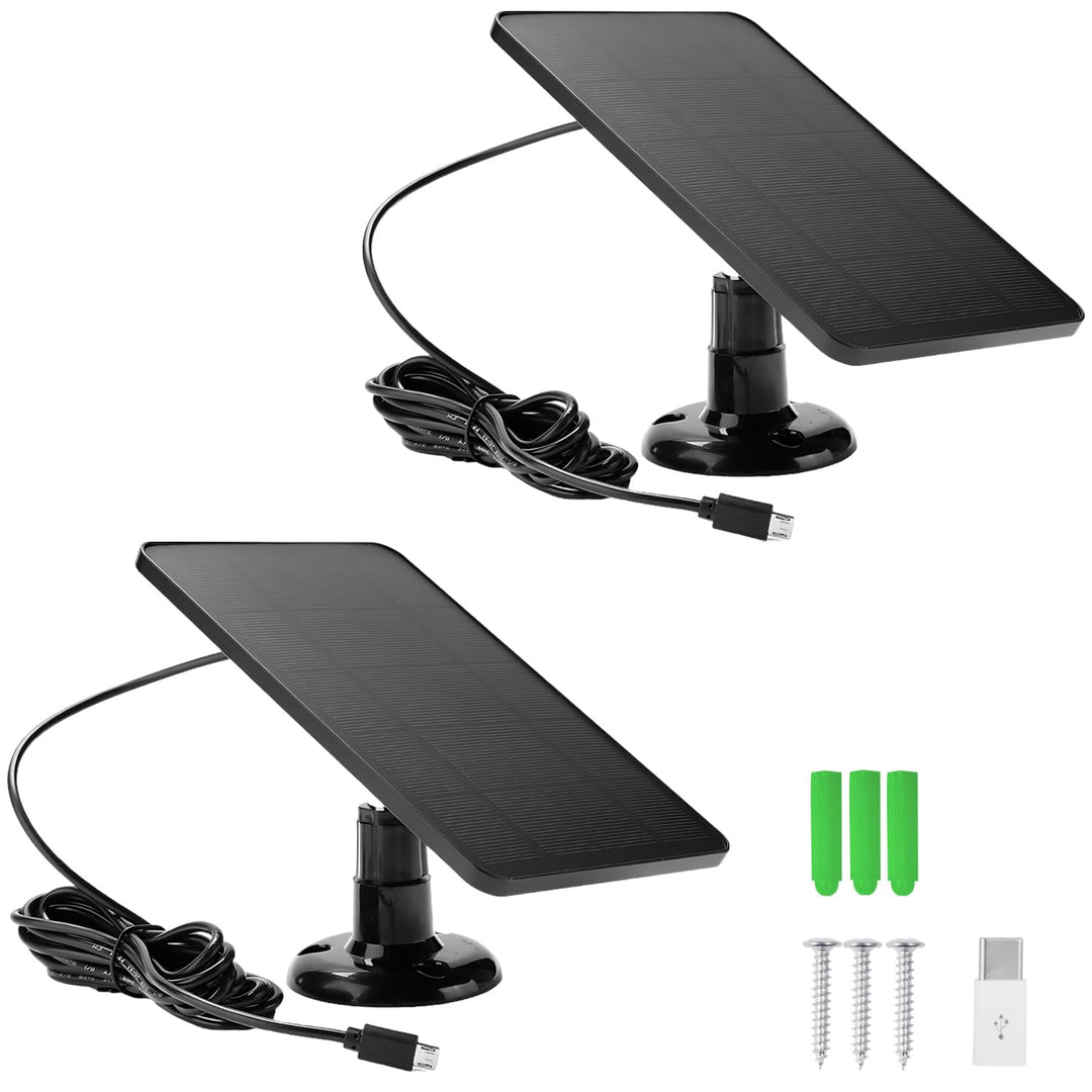 Solarpanel für Ring Kamera, 4W Solarmodul für Akku Überwachungskamera Aussen, Typ C Solar Ladegerät