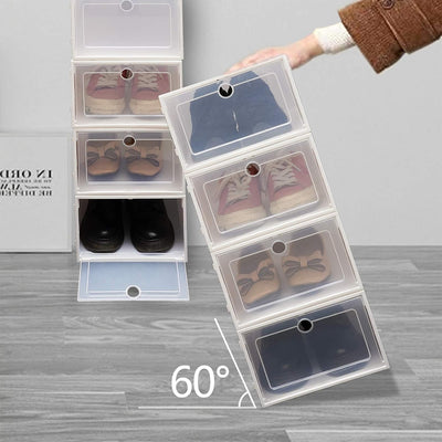 SABUIDDS Schuhboxen Gross 24er Set Schuhkartons Durchsichtig Schuhaufbewahrung mit Deckel Kunststoff