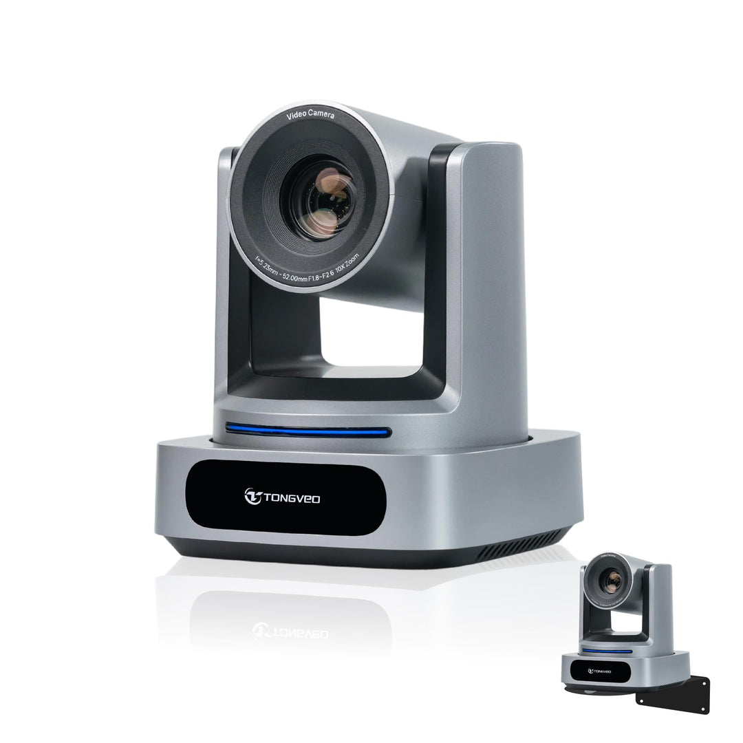 TONGVEO AI 4K PTZ Kamera mit Auto-Tracking, 10-facher optischer Zoom Videokonferenzkamera, HDMI & US