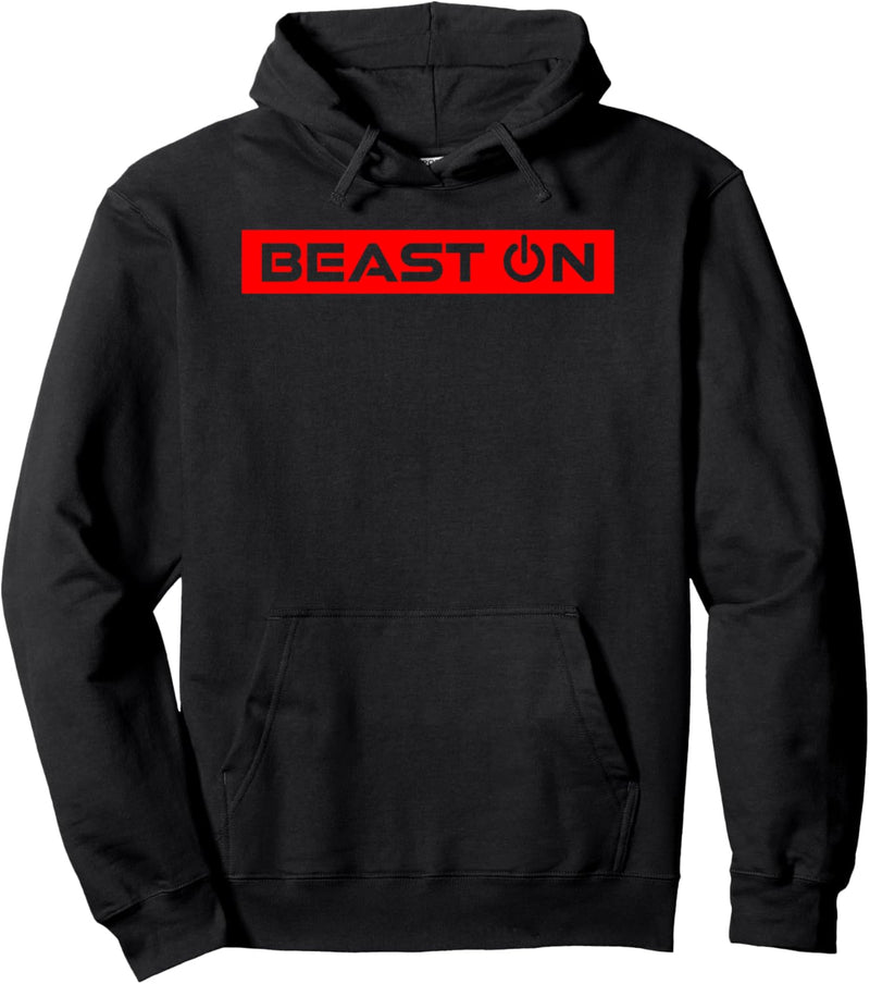 Beast ON Rot Gym Fitness Workout Gym Spruch Motivation Rot Pullover Hoodie