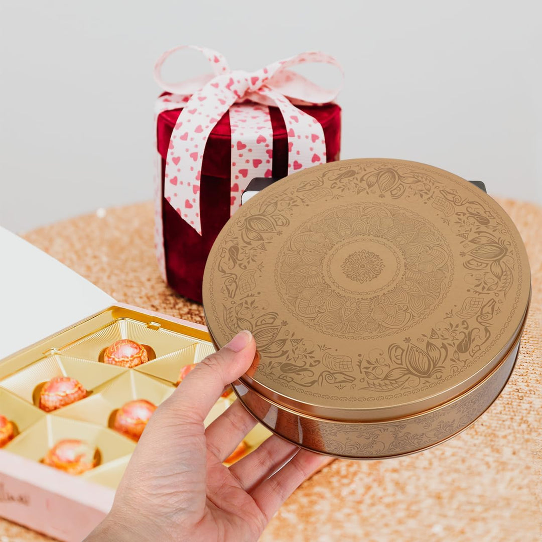 Kuchenform Rund Keksdose Süssigkeiten Box aus Weissblech 16.8cm Ofensicherheit Kleine Metall Aufbewa