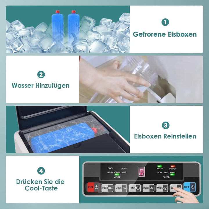GYMAX Klimaanlage Mobil, Klimagerät ohne abluftschlauch mit Ventilator, Luftreinigung & Luftbefeucht