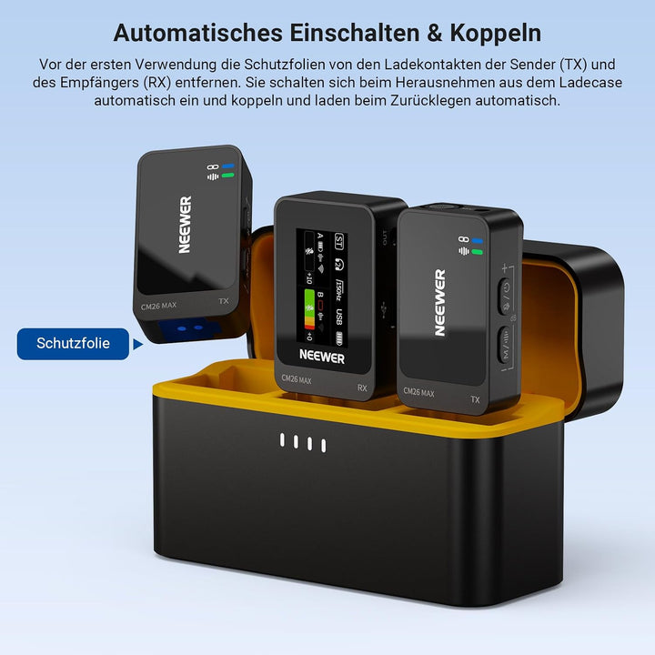 NEEWER CM26 MAX AI kabelloses Lavalier Mikrofon kompatibel mit iPhone 17 16 15 Android Kamera PC, US