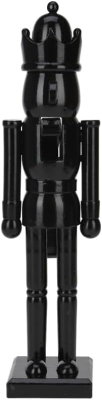 ZauberDeko Nussknacker Holz Figur Schwarz 25cm Klein Glänzend Matt Weihnachten Deko, Modell:Modell1