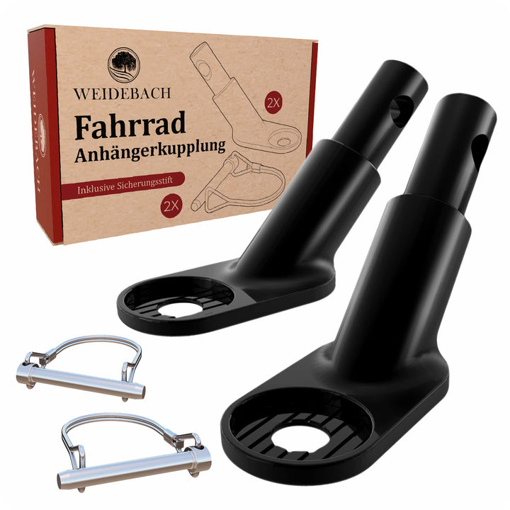 Stabile Fahrradanhänger Kupplung mit Sicherungsstift schwarz, hohe Fahrstabilität, Fahrrad Anhängerk