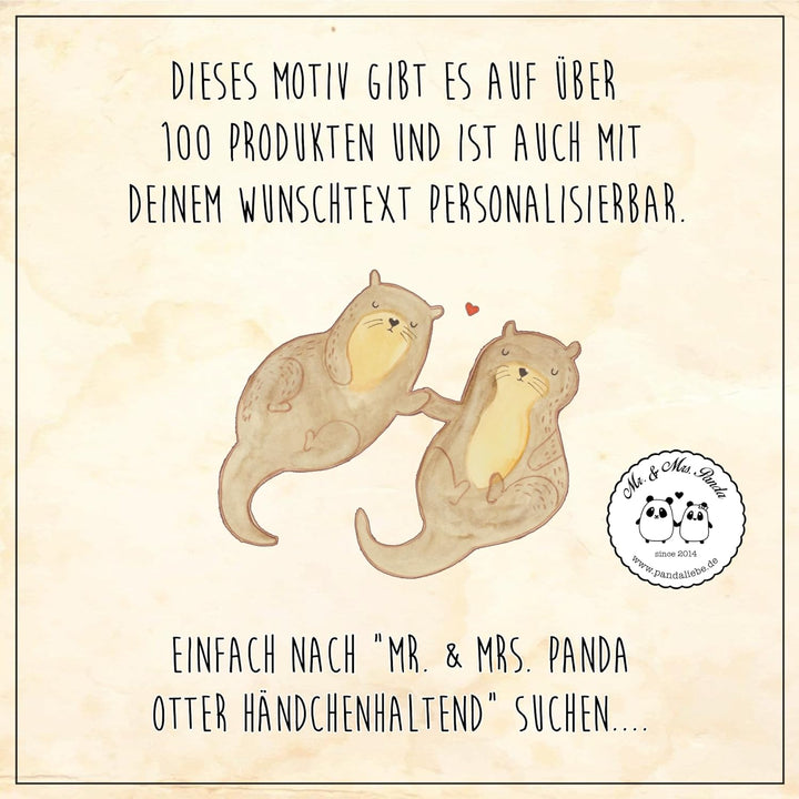 Mr. & Mrs. Panda Plastikbecher Otter Hände halten - Geschenk, glücklich, Seeotter, Liebe, Paar, Kind