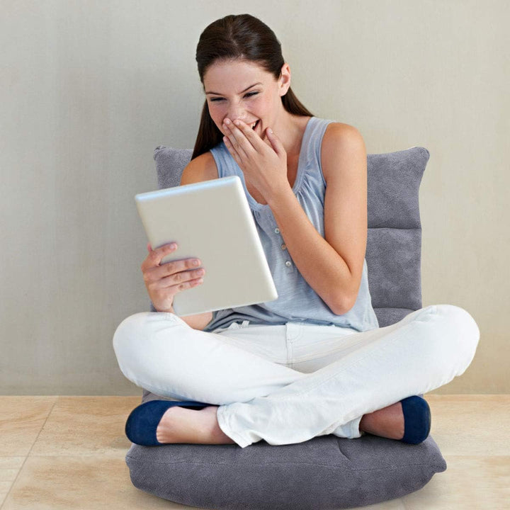 GOPLUS Bodenstuhl, Bodensofa mit Rückenlehne, Bodensessel mit Schlaffunktion, Floor Chair, Lazy Sofa