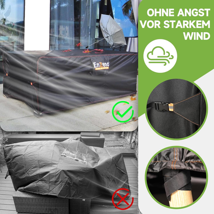 Enzeno Loungemöbel Abdeckung 242x182x100cm,Wasserdicht Abdeckplane Gartenmöbel,Lounge Abdeckung für