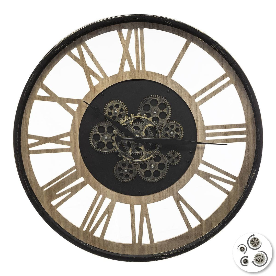 ATMOSPHERA CREATEUR D'INTERIEUR Wanduhr Paul – Metall & Holz D57 cm – Atmosphäre für den Innenbereic