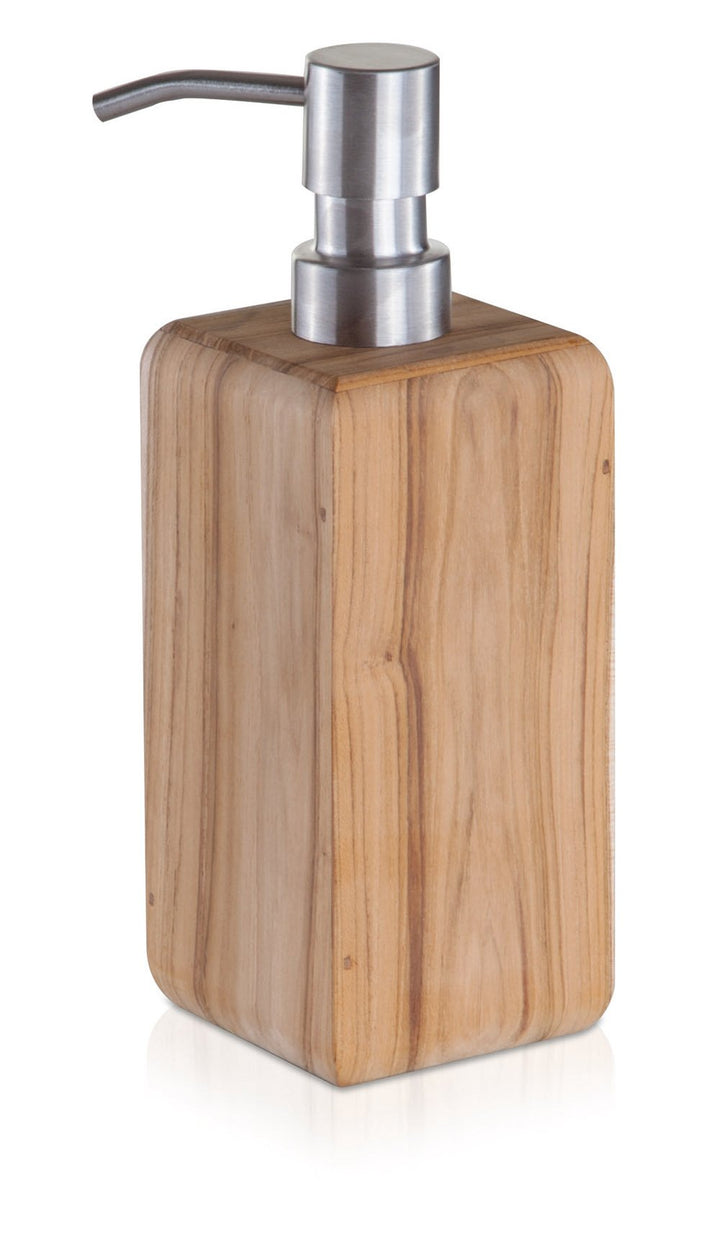 möve Teak Seifenspender 7 x 7 x 20 cm aus Teakholz mit Edelstahl, wood Natur, Natur