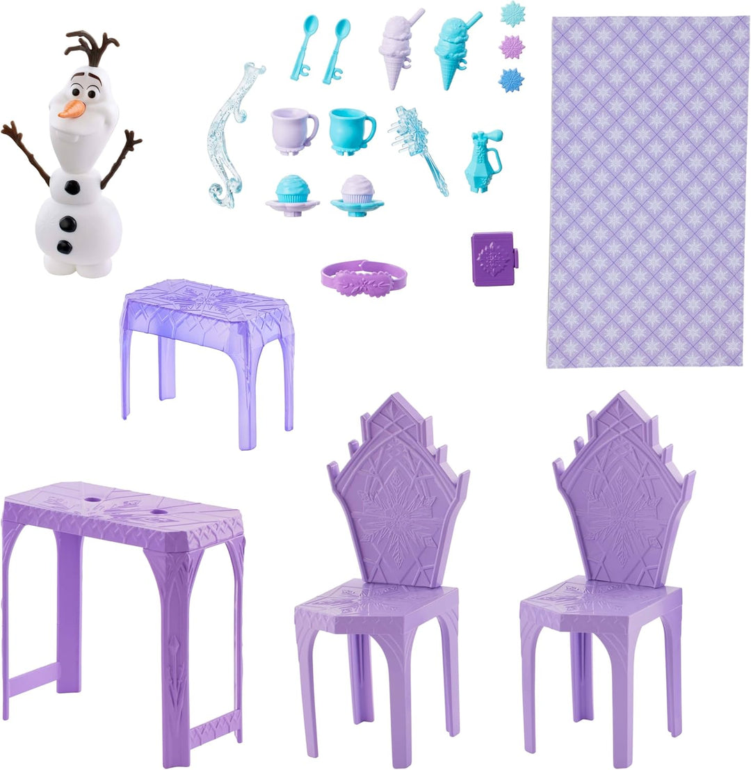 Disney Die Eiskönigin Spielset Elsas Eispalast mit Olaf-Figur, 5 Spielbereiche und 21 Zubehörteile,