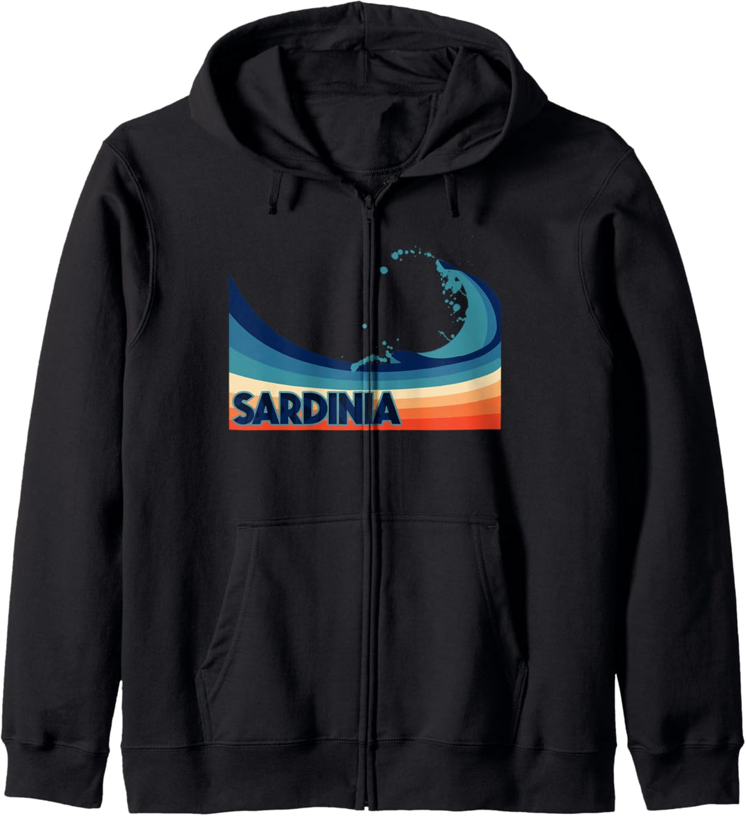 Sardinien, Italien, Retro, italienisches Segel- und Angelurlaub Kapuzenjacke
