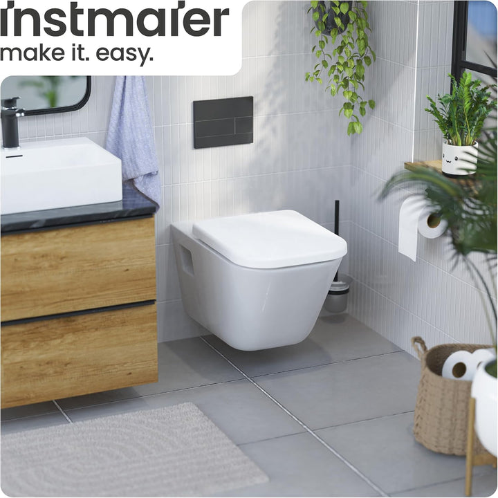 instmaier Helma | Toilettendeckel mit Absenkautomatik | Weiss | TÜV geprüft | Eckig | Toilettensitz