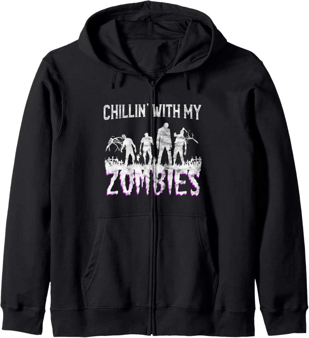 Chillin mit meinen Zombies - Lustiges Zombie-Halloween Kapuzenjacke