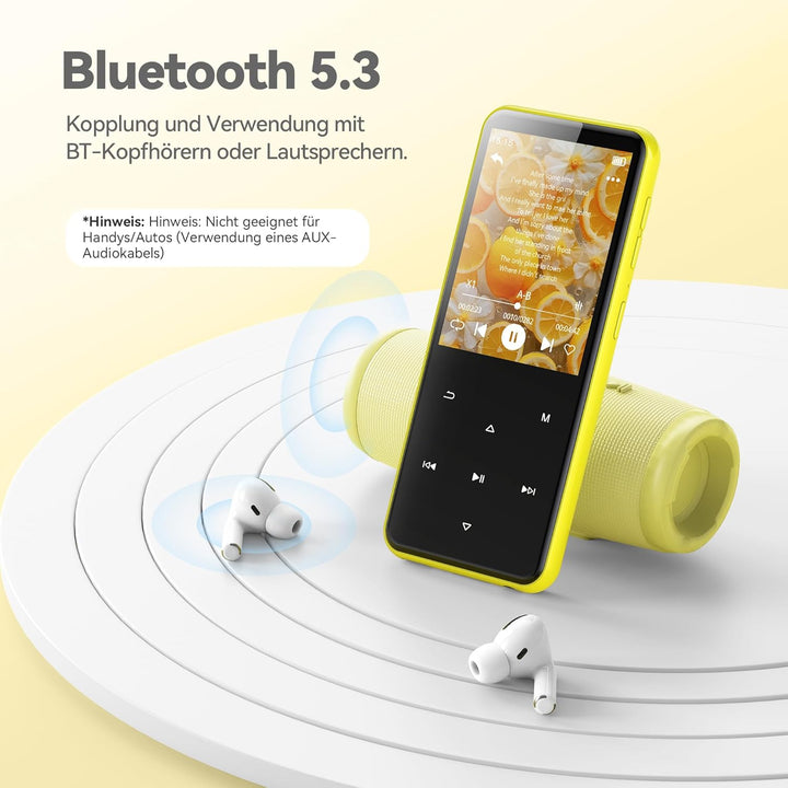 AGPTEK 64GB MP3 Player Bluetooth 5.3 mit 2,4" TFT Farbbildschirm, HiFi Musik Kinder MP3 Player mit L