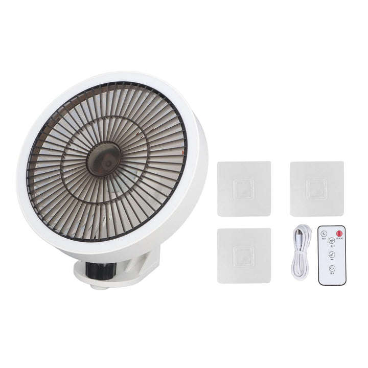 Haofy Kleiner oszillierender Wandventilator mit Fernbedienung, Nachtlicht, 3 Geschwindigkeitsstufen,