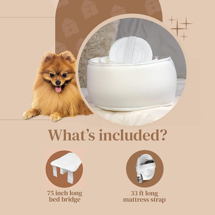 FeelAtHome 30,5 cm Liebesbrücke zum Verbinden von Zwei Einzelbetten zu einem Doppelbett - Matratzenk