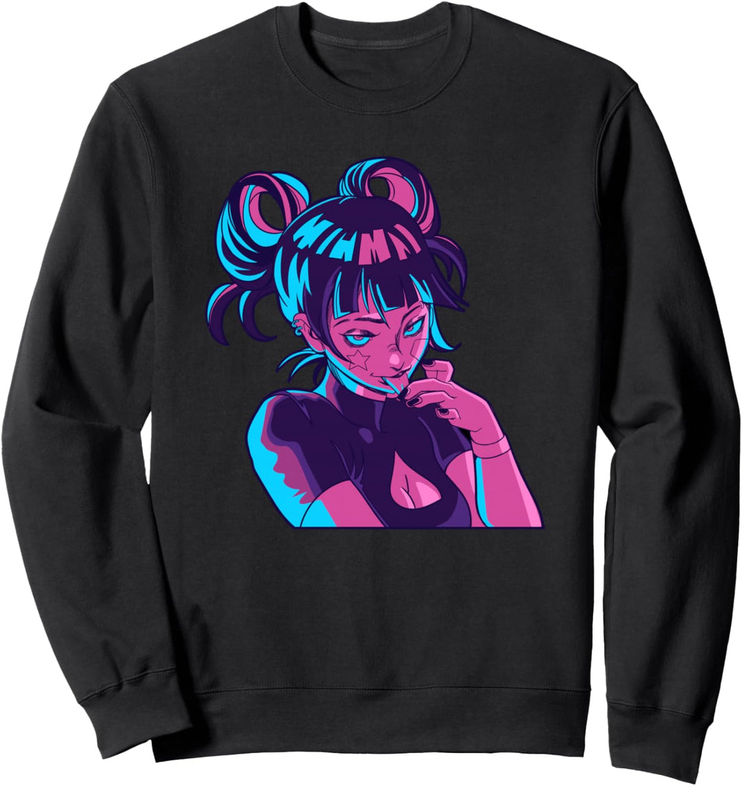 Goth Girl Anime Ästhetik Gothic Indie Vaporwave Alternativ Sweatshirt