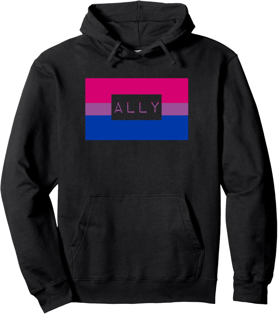 Cute Gay LGBTQ Ally Bisexual Pride Flag Stuff Queer Love Pullover Hoodie