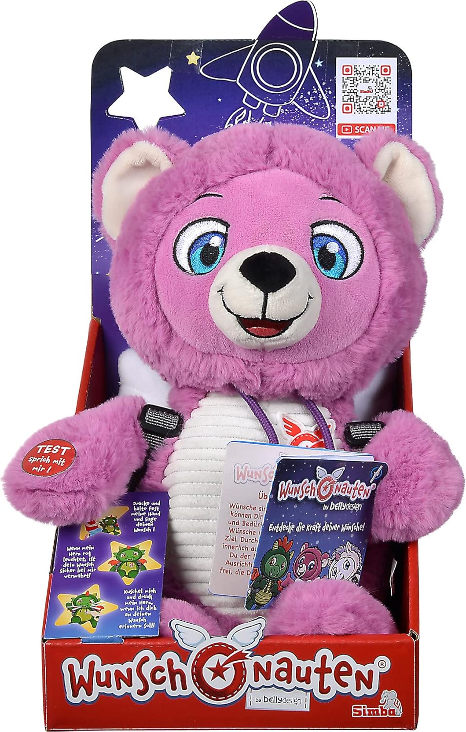 Simba Wunschonaut Billy-Der Bär/Plüsch/nimmt geheime Wünsche an/Aufnahme-und Wiedergabefunktion / 30