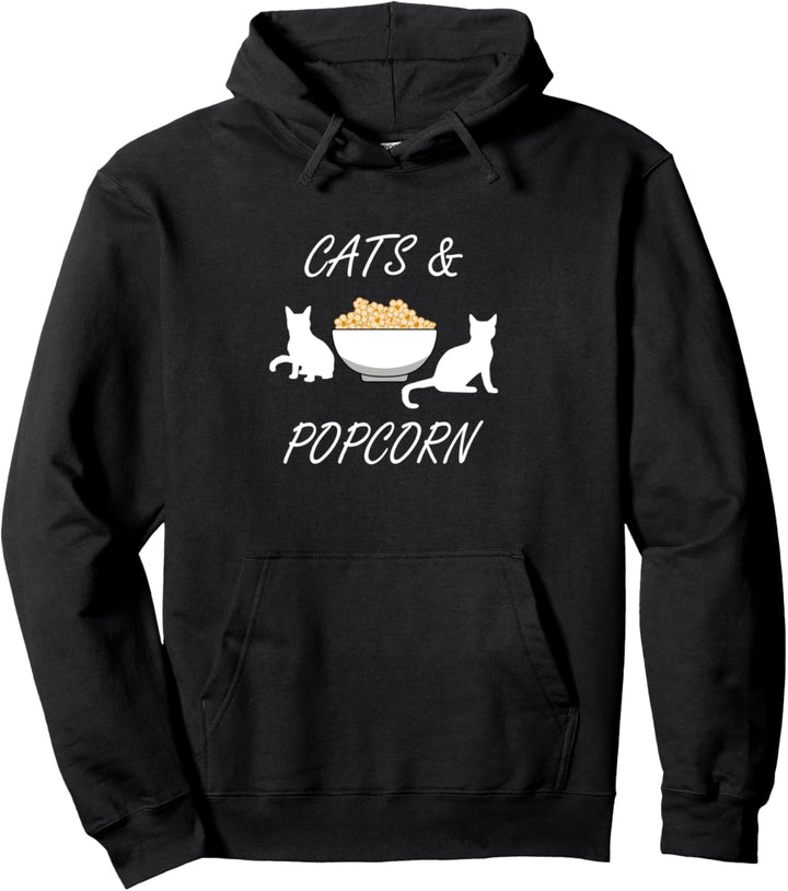 Katzen und Popcorn Filme Kitty Lustiger Spruch Pullover Hoodie