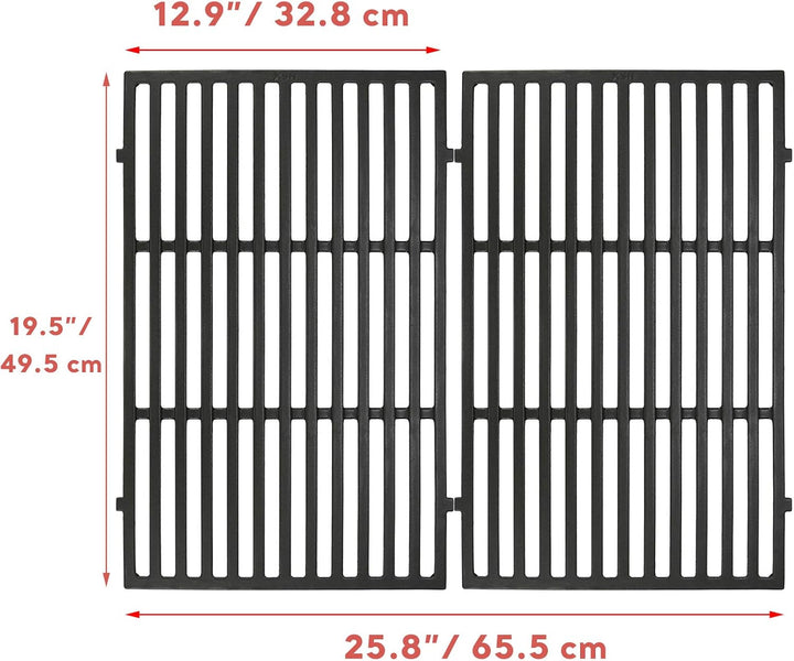 Denmay 7524 49,5 x 32,8cm Gusseisen Grillrost für Weber Genesis E-310/ E-320/ E-330, S-310/ S-320/ S