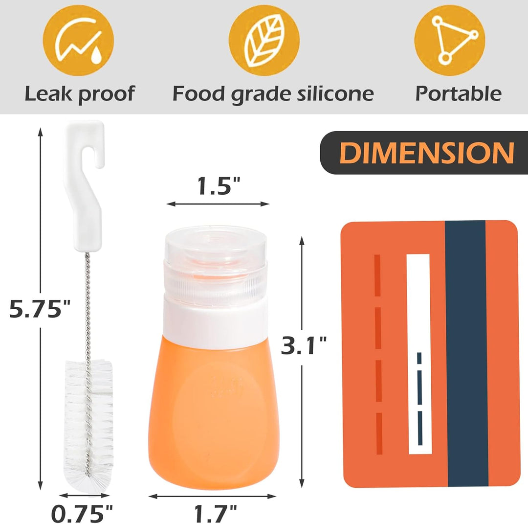webake Salatdressing Flasche Silikon 5 Stück 55 ml Tragbar Salatdressing Shaker Behälter Quetschflas