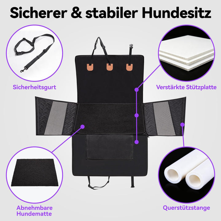 Hundesitz für Grosshunde bis 25kg – Sicherer Autositzbezug für Rücksitz, Robuster Hunde-Boostersitz