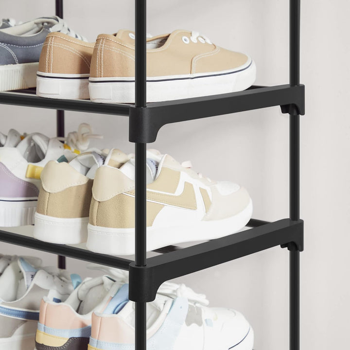 SONGMICS Schuhregal 3 Ebenen, 2er Set, Schuhständer Metall, Schuhaufbewahrung, pro Schuh-Organizer f