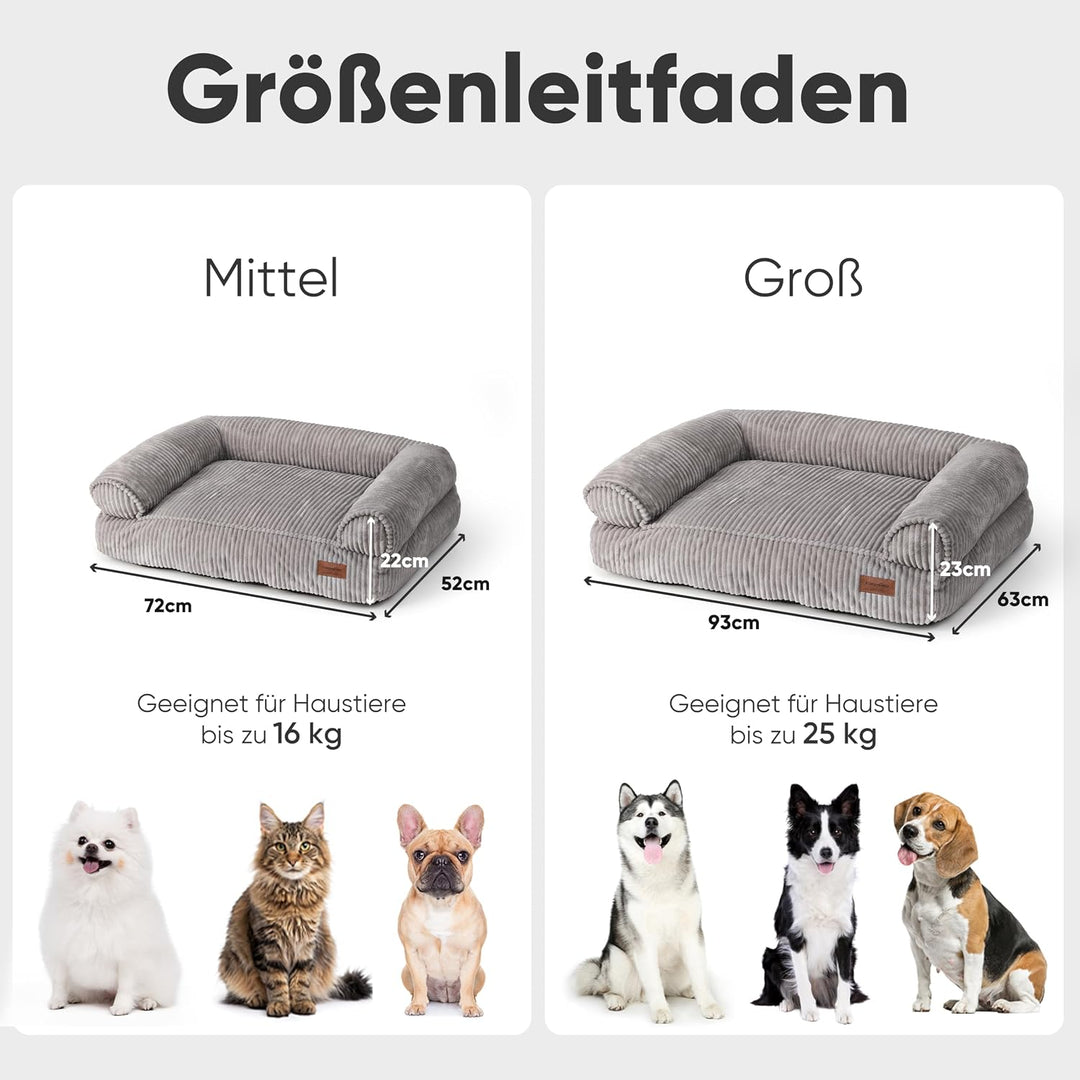 FUKUMARU Katzensofa Bett, Corduroy Gemütliches Katzenbett für drinnen mit abnehmbarem waschbarem Bez