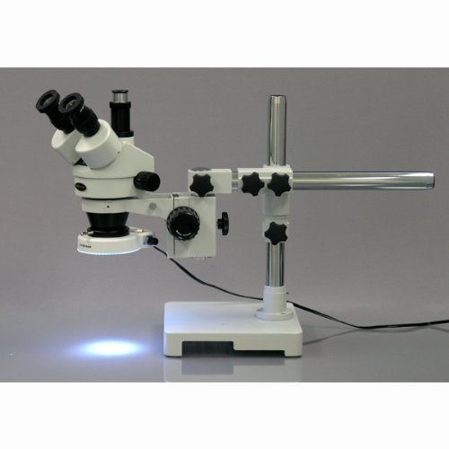 AmScope SM-3TY-80S-3M Trinokulares 80-LED-Zoom Stereomikroskop am Boom Ständer mit 3MP USB-Kamera, 7